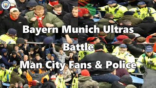 Insane Scenes as FC Bayern Munchen Ultras Confront City Fans  - Manchester City 3 - Bayern Munich 0