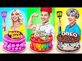 Me vs Grandma vs Chef Cooking Challenge! Cake Decorating Sweet Challenge by YUMMY JELLY