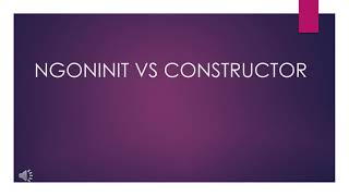 ANGULAR NGONINIT VS CONSTRUCTOR