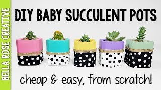 Tiny DIY SUCCULENT Pots from Scratch!  How to make tiny planters for Succulents and Cactus