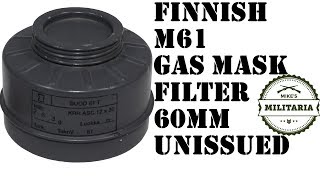 Mike's Militaria Product- Finnish M61 Gas Mask Filter, 60mm.