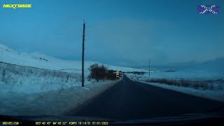 A snowy drive including Fairlie moor road and Haylie brae.