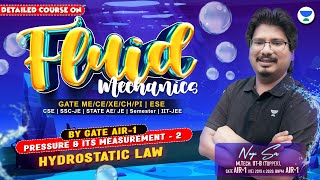 Hydrostatic Law | Pressure and Its Measurement - 2| Fluid Mechanics | #NEGIsir #AIR1 #NEGI10