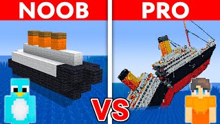 NOOB vs PRO: TITANIC HOUSE Build Challenge in Minecraft