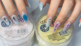 💛🤍 [ASMR] Slime Long Nails 예쁜손 슬라임 놀이 우주 야광 슬라임