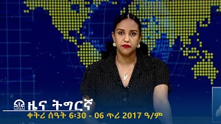 ዜና ትግርኛ - ቀትሪ ሰዓት 6፡30 - 06 ጥሪ 2017 ዓ/ም | #Tigrai_Television | #ቴሌቪዥን_ትግራይ |