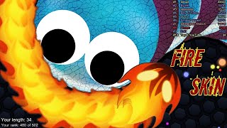Slither.io Vip 4.7 Release | Epic Skin Slitherio Best Gameplay - Fire Skin - World record - Top X