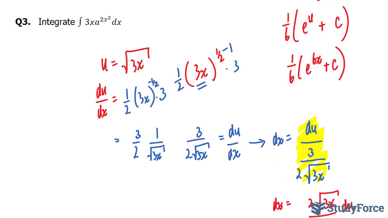 Integrate Exponential Functions Youtube