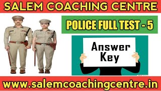 POLICE FULL TEST - 5 ANSWER KEY | TNUSRB 2020