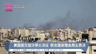 美国提交加沙停火决议 联合国安理会周五表决【2024.03.22 八度空间午间新闻】