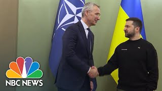 NATO chief visits Kyiv and honors those killed in the war