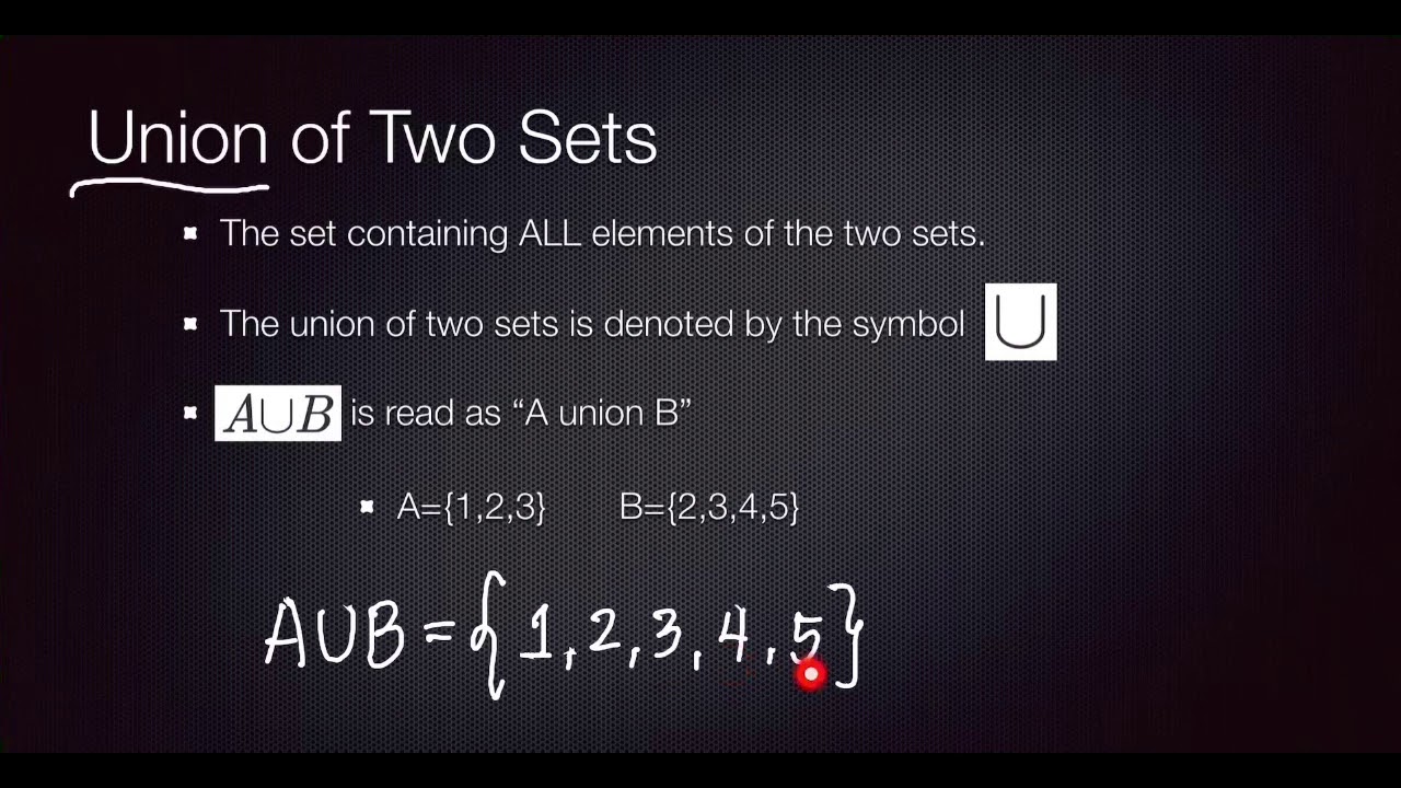 Union, Intersection, Complement And Difference Of Sets - YouTube