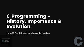 C Programming – History, Importance & Evolution | Learn C Step by Step