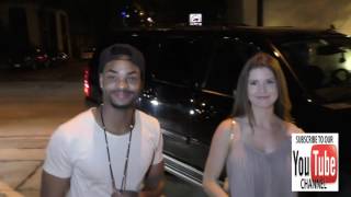 King Bach and Amanda Cerny talk about their new projects outside Craig's Restaurant in West Hollywoo