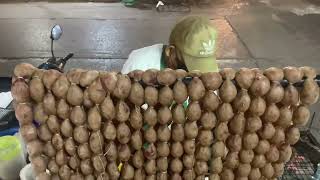 Thai Street Food - Thai (Isan) Charcoal Sausage Balls - Udon Thani