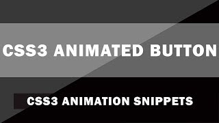 CSS3 Animated Button Tutorial - 2 | CSS3 Animation Snippets