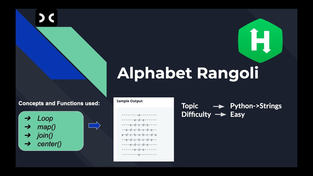 Alphabet Rangoli [HackerRank] Solution | Python | String | Pattern ...