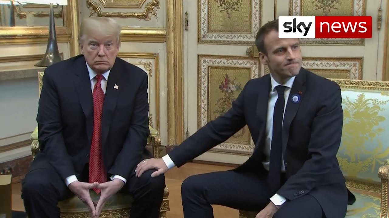 Donald Trump And Emmanuel Macron Turn Frosty - YouTube