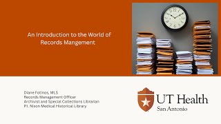 Introduction to Records Management