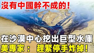 沒有中國幹不成的！ 在沙漠中心挖出巨型水庫，美專家：趕緊停手炸掉！#超級工程 #建造 #中國基建 #沙漠工程 #建設 #科普