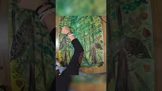 #timelapseart #timelapsepainting #painting Tree Painting using real leaves #naturalart #natureart