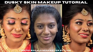 Dusky Skin Makeup Tutorial தமிழில் #darkskinmakeup #duskyskinmakeup #makeuptutorial