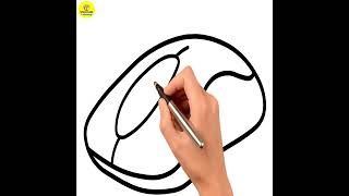 How to draw a computer mouse | mouse drawing #shorts #youtubeshorts #crazykidslearning