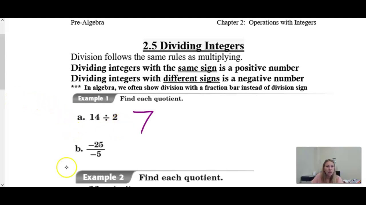 Pre Algebra 2.5 Video Lesson - YouTube