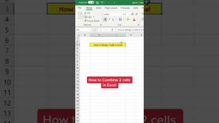 How to Merge 2 Cells in Excel! #excel