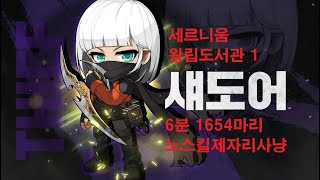 메이플스토리 섀도어 세르니움 왕립도서관1 새벽 야누스를 활용한 '제자리 노 스킬' 사냥 (새벽 1렙부터 가능, 시간당 16500마리)