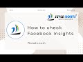 How to check Facebook Page Insights | How to see Facebook Insights - Seven Boats Academy