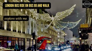 London Bus Ride and Festive Walk Clapham Common to Oxford Circus 🎄🚍☔