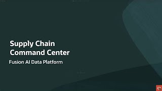 Fusion AI Data Platform: Supply Chain Command Center Demo