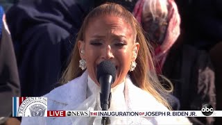Jennifer Lopez sings 'This Land is Your Land' and 'America the Beautiful' at inauguration