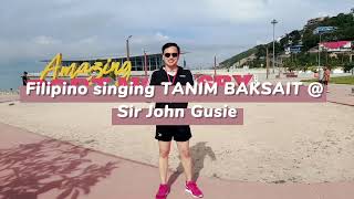 TANIM BAKSAIT Filipino Mr. Deli Shoes in Papua New Guinea sang @Sir John Guise stadium, Port Moresby