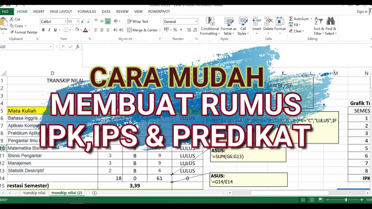 Cara Menghitung Ipk Dengan Rumus Dalam Excel Adh Excel Com Tutorial - Riset