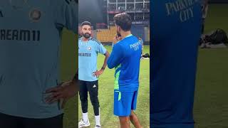 Fast bowlers Haris Rauf and Mohammed Siraj meet up in Kandy #PAKvIND | #AsiaCup2023