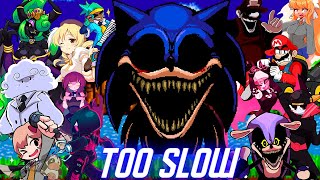 FNF Too Slow [pepfur mix] but Different Characters Sing It