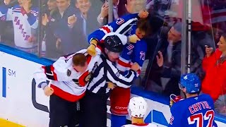 Matt Rempe Brady Tkachuk Fight | New York Rangers vs Ottawa Senators 2025 NHL Highlights