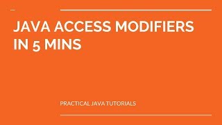Java Access Modifiers in 5 mins