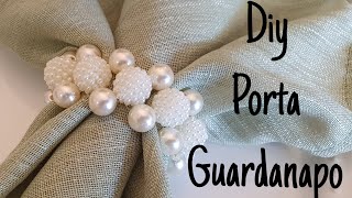 Diy porta guardanapo  de pérolas trançado