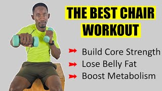 30-Minute Dumbbell Chair Workout to Strengthen Core and Burn Fat