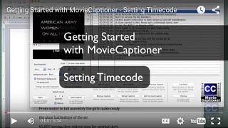 Getting Started with MovieCaptioner - Setting Timecode