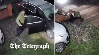 Driver dragged through brick wall as he tries to stop car thief