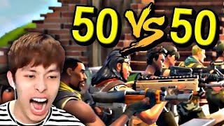 50 VS 50 포트나이트 전쟁 ㅋㅋㅋ :: 밍모 Games