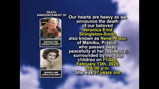 Veronica Enid Shingleton-Smith ~ Short Obituary