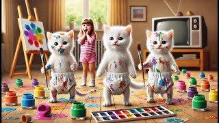 Kitten Painters A Colorful Mess 🐾 | A Whisker of Creativity 🖌️🐱🌈\