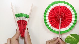 Paper Pop-up Fans - DIY watermelon hand fans - Watermelon Paper craft- paper craft