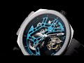 agelocer ceramics bezel free sprung balance hollow flying tourbillon watch