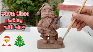 मिट्टी से santa claus बनाना सीखें / santa claus idol making with clay #clayart #viral #diy #youtube